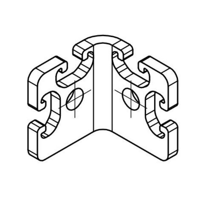 Connettore angolare, t=5 mm acciaio