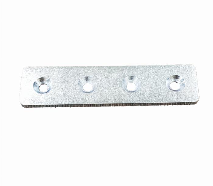 Piastre di connessione 40x160 in acciaio zincato argento con 4 fori serve per collegare due o quattro profili in alluminio
