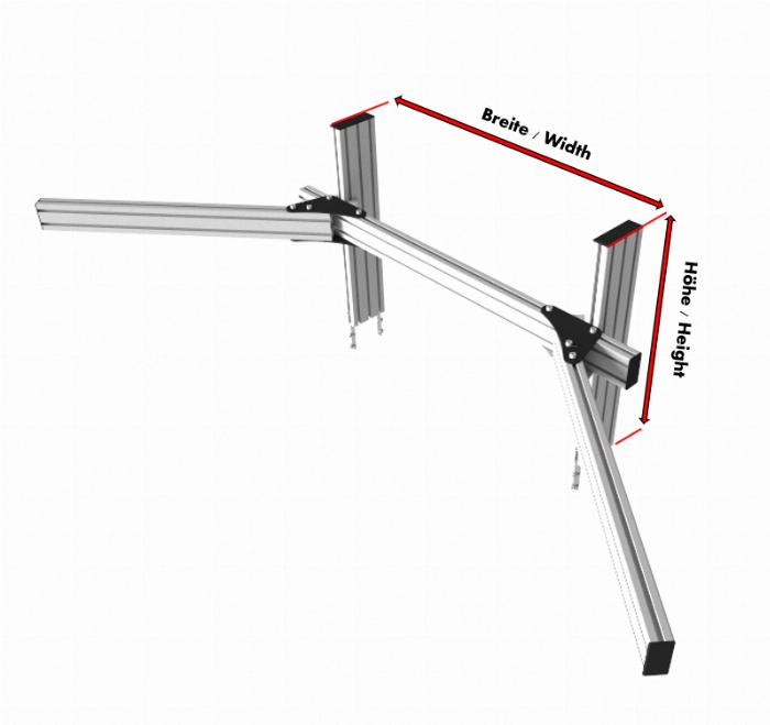 Questo configuratore vi permette di personalizzare il vostro supporto per monitor simrig.