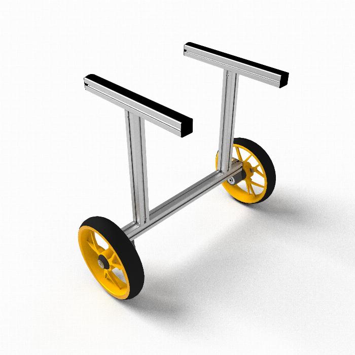 Un carrello per aiutare a trasportare kayak o piccole barche da hobby.